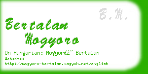 bertalan mogyoro business card